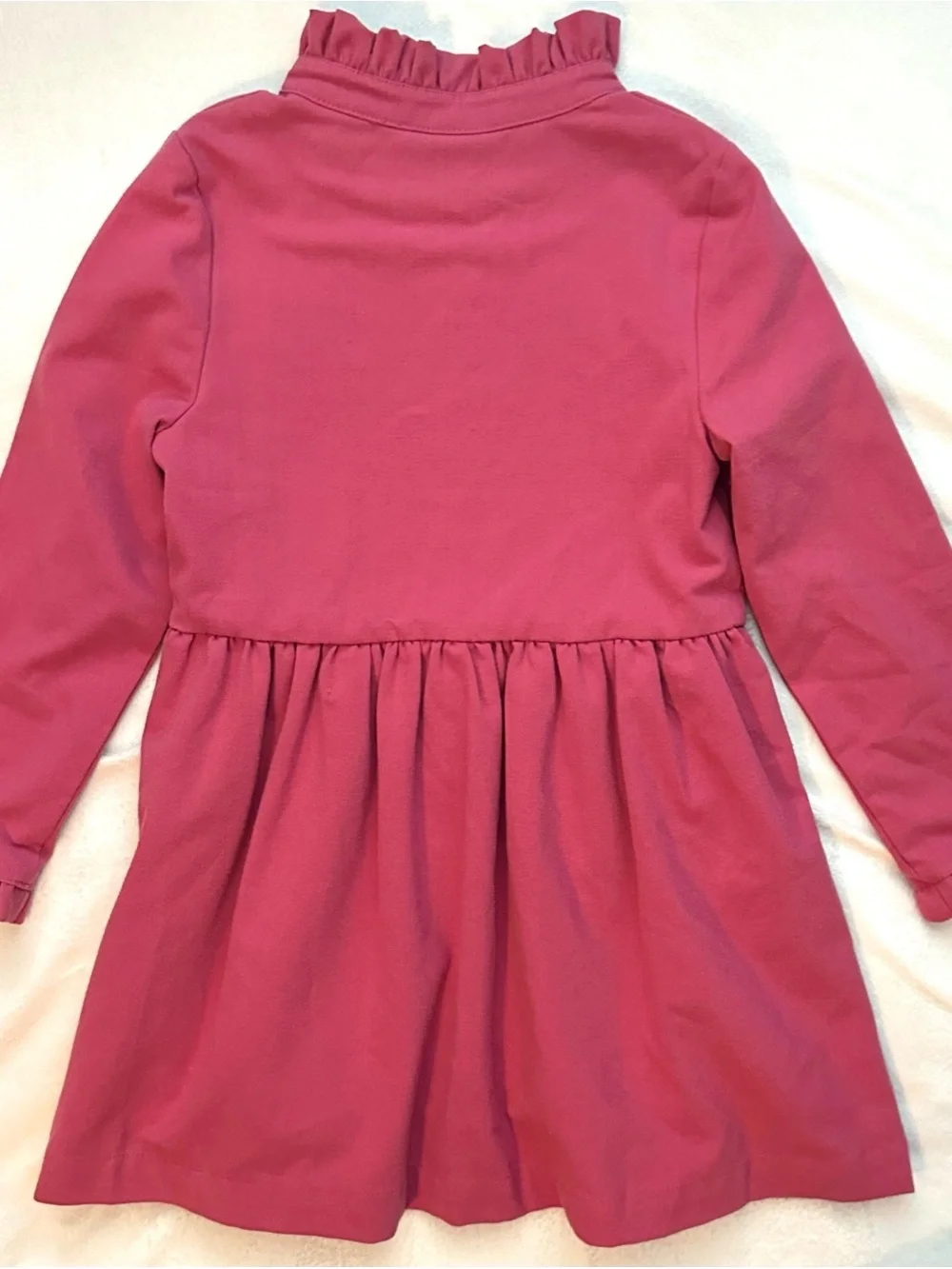 Sergent Major Girls Long Slv Raspberry Dress 6 Floral Embroidery Ruffle Mock